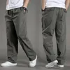 Herrlastbyxor Summer Spring Cotton Work Wear i stor storlek 6XL Casual Climbing Joggers Sweatpants Hombre Autumn Trousers 240228