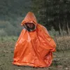 Vestes de course imperméable de qualité durable vêtements de pluie extérieur réflexion de la lumière du soleil orange argent 130x100cm catastrophe froide double face