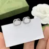 Luxe G Brief Designer Merk Oor Stud Oorbellen Retro Vintage Koper Kleurrijke Kristal Steen Oorringen Vrouwen Meisje Elegante Partij Sieraden mode Accessoires Cadeau