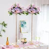 Party Decoration Tall Vase Wedding Table Centerpiece - 29.6 Inch Gold With Chandelier Crystal Center Decor Metal Flower Stand Suita