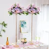 Party Decoration Tall Vase Wedding Table Centerpiece - 29,6 tum guld med ljuskrona kristallcenter dekor metallblomma stativ suita