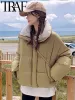 Парки TRAF FANS 2023, женская мода, осенне-зимние парки на молнии, корейская версия Y2K со свободными лацканами, контрастная куртка