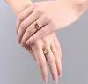 Trendy trouwringen 14k geelgouden ringen voor dames / heren liefdescadeau CZ belofte paar sieraden