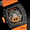 Diamantuhr Designer-Armbanduhr RM Armbanduhr Rm030 Automatische mechanische Uhr Rm030 Keramik Orange Storm Limited Edition Mode Freizeit Sport Handgelenk