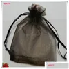 Décoration de fête 100pcs 7x9 cm Organza Sheer Gaze Bijoux Sacs Emballage Dable Cadeau de mariage Sachet 5Zsh3123489823 Drop Livraison Accueil GA Dhdcm