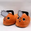 Pantoufles d'hiver scie électrique mode Anime mignon peluche chaud confortable intérieur ménage femmes hommes coton chaussures uniforme taille 2024