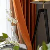 Curtain Nordic Simple Solid Color Window Curtains Luxury Orange Velvet For Bedroom And Living Room