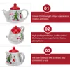 Dinnerware Sets Christmas Tree Teapot Small Ceramic Snowmen Porcelain Tea Pot Nordic Style Coffee Loose Leaf Water