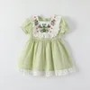 Kinder Baby Mädchen Kleid Sommer grüne Kleidung Kleinkinder Kleidung BABY Kinder Mädchen lila rosa Sommerkleid