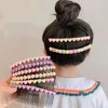 Hair Accessories 2024 Colorful Heart Star Square Long Comb For Girls Lovely Decorate Back Claw Kids Cute