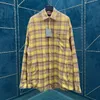 Bale Men Yellow Checkered Shirt Oversized Loose Fit Shirt Jackets Casual Jacket Men Windbreaker Stand Collar coat