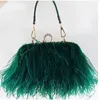 Evening Bags 2024 Women's Trend Brand Ostrich Hair Banquet Bag Luxury Designer Handbags Fashion Chain Shoulder Clutches