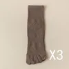 Chaussettes pour hommes 6 paires de chaussettes de sport à bout de course couleur unie décontracté affaires coton doigts pour homme taille 39-45