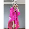 Jackor överdimensionerade sommarhuvjacka Kvinnor Windbreaker Sweatshirt Patchwork Beach Korean Fashion Ytterkläder Sun Protection Coats