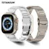 Smart Straps Wristband Titanium Bracele 링크 밴드 Apple Watch Series 3 4 5 6 7 8 SE Ultra2 Iwatch 38 41 42 44 45 49mm 용 어댑터 커넥터가 포함 된 금속