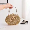 Green Small Womens Handbags Luxury Designers Round Crossbody Bag Crystal Clutch Party Wallets for Weddings Diamond 240223