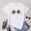 T-Shirts mit Weihnachtskugeln, Brüsten, Grafik-T-Shirt, lustiges Winter-Urlaubsgeschenk-T-Shirt, trendiges Damen-T-Shirt mit fröhlicher Weihnachtsfeier