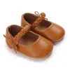 Babyschoenen Baby Meisjes Schoenen Zachte zool PU-leer Strik Wieg Antislip Flats Peuter