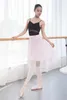 Scenkläder balett tutu kjol professionella vuxna mellersta långa chiffong kjolar kvinnor lyrisk mjuk snörning klänning ballerina dans