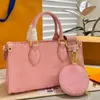 Designer Women Black Handbag Shoulder Onthe Go Tote Genuine Leather Pink Crossbody Totes Shopping Clutch Bag s