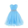 Party Dresses Guxqd 1950 -talets korta hemkomst Abendkleid glittrande pärlor Crystal Tulle kändis Formell examen prinsessan klänning