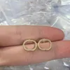 2024 Damen Gold Ohrstecker Designer Schmuck Creolen Silber Ohrringe für Herren Ohr Doppelbuchstaben Ohrstecker Luxus Creolen Mode Liebe Ohrringe G Bijoux mit Boxq7