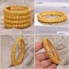 Bangle Annayoyo 4pcs / lot 24k Dubai Inde Ethiopien Gold Rempli Couleur Bracelets pour Femmes Filles Party Bijoux Bracelet Cadeaux1 Drop Deli Dhls8