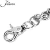 Keychains Men's midje Key Chain Silver Heavy Rock Metal Hip Hop Gothic Punk Style Pants Byxor Jean Biker Wallet Ring Long 3250