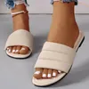 Chinelos femininos moda única faixa slides minimalista simples ao ar livre sandálias planas verão praia de areia sapato aberto