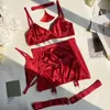 Set di reggiseni Yimunancy Girocollo con nappa Set di lingerie sexy da donna Kit giarrettiera intimo club da 5 pezzi