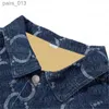 Kadın Ceketleri Denim Klasik Mektuplar Moda Erkek Tasarımcı Ceket Kollu Ceket Bahar Sonbahar 240305