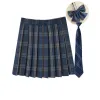 kjol kvinnors veckade rutiga kjolar mini tennis kjol harajuku jk med nackbowtie och slips hög midja japan enhetlig kort kjol, 4143 cm