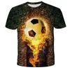 Ethnische Kleidung Mädchen Mode 3D-Druck T-Shirt Fußball Feuer lustige T-Shirts atmungsaktiv Teen Kinder Kinder Sommer Sport