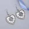 Dangle Earrings Fashion Alloy Inlaid Rhinestones And Hollow Copper Sheet Vintage Heart For Women Trending Products Girls Party Jewelry