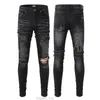 jeans de marque hommes miri jeans mode cool style denim pantalon en détresse déchiré motard broderie luxe noir bleu jean slim fit moto haute qualité tendance coton