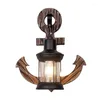 Wall Lamp Vintage Industrial Wood Led Restaurant Cafe Bar Home Living Room Decoration Antique Glass Light