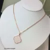 Modeontwerper ketting klaver kettingen sieraden ontwerpers trui ketting 18k rosé goud verzilverd 25 mm dia hanger ketting vrouw feest cadeau