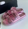 (Preminum) Women Sandals Velcro Tape Fashion Platform Slippers Summer Girls Glingham Slides Slides Sandal