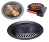 European Outdoor Smokeless Barbecue Grill Pan Gas Haushalt NonStick Gasherd Platte BBQ Barbecue Tool T2001107636660
