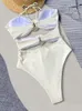 Peachtan Taille Badeanzug Damen Braut Einteiliger Badeanzug Frauen 2023 Halter Bademode Bikini Push Up High Leg Beach Wear