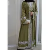 Ubranie etniczne muślinowe abaya dla kobiet szata Dubai mozaika koronkowa haft haftowy swoboda muzułmańska luźna poliestrowa moda Kaftanowa moda