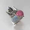 Huitan Hyperbole Bird Finger Ring Female For Cocktail Party Colorful Cubic Zirconia Bling Animal Accessories Chic smycken 240219