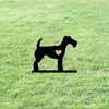 Décorations de jardin HelloYoung Grand Schnauzer Dog Stake Iron Art Silhouette Métal Cour Signe Cour Décoration Pet Commémorative