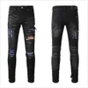 Jeans pour hommes concepteurs jeans pantalons en lin hip hop jeans jeans en détresse biker biker slim fit lettre hipster imprimer motocyclette pour les hommes broderie p2 azz6