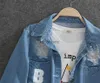 Women's Jackets Wholesale- New Big Size Korean Women BF Jeans Jackets Spring Autumn Denim Middle Long Coat Ripped Women Clothing 1172 240305