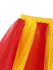 Stage Wear Femmes Multicouche Tutu Jupe Élastique Couleur Mixte Tulle Jupon Moelleux Jupon Halloween Sorcière Cosplay Costumes