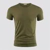 2024 T-shirt pour hommes solide col en v à manches courtes haut T-shirt pour hommes noir serré hommes T-shirt Fitness vêtements pour hommes 240305