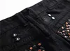 2020 nouveaux hommes droit coupe ajustée Biker jean avec fermeture éclair vêtements pour hommes trou distrait Style Streetwear luxe Robin jean