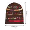 Bérets de Noël motif à rayures élégant tricot extensible bonnet bonnet multifonction chapeau de crâne pour hommes femmes