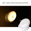 Wall Lamp 360 Rotated PIR Motion Sensor Night Light Led Wall Lamps Rechargeable Auto/On/Off Under Cabinet Light Wireless Closet Night Lamp